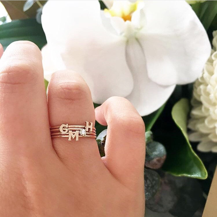 Gold Initial Ring, Custom Initial Ring, Letter Ring, Initial Jewelry,  Monogram Ring, Initial Signet Ring, Alphabet Ring, Initial S Ring - Etsy |  Gold initial ring, Personalized gold rings, Initial ring